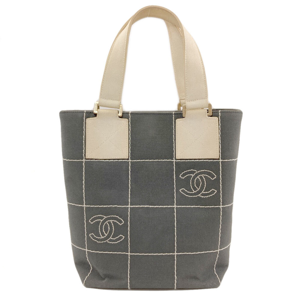 CHANEL White Canvas Bag